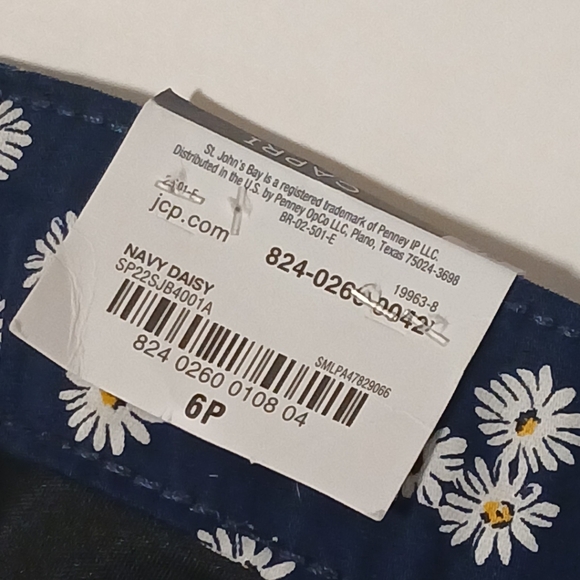 St Johns Bay secretly slender high rise blue slimming capri pants size 6P - Picture 6 of 10